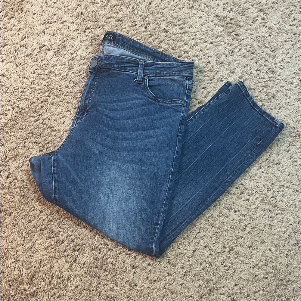 Kut from the Kloth Women's Dark Blue Skinny Ankle Jeans - Picture 2 of 12